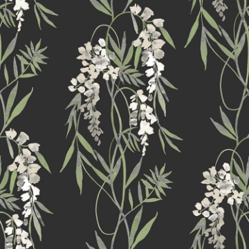 Picture of Nouveaux Wisteria Peel & Stick Wallpaper - Green