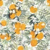 Picture of Orange Blossom Peel and Stick Wallpaper - Orange/Yellow