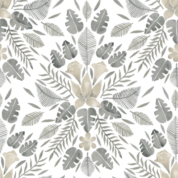 Picture of Cat Coquillette Tropical Peel & Stick Wallpaper - Grey