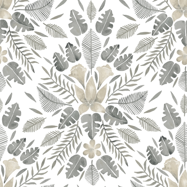 Picture of Cat Coquillette Tropical Peel & Stick Wallpaper - Grey