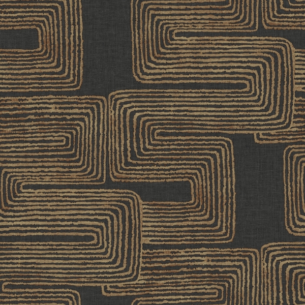 Picture of Nikki Chu Zulu Signature Peel & Stick Wallpaper - Black/Gold