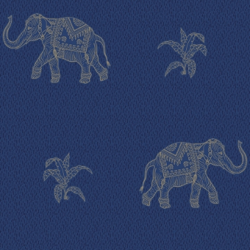 Picture of Elephant Walk Peel & Stick Wallpaper - Blue