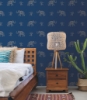 Picture of Elephant Walk Peel & Stick Wallpaper - Blue