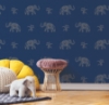 Picture of Elephant Walk Peel & Stick Wallpaper - Blue