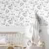 Picture of Lisa Audit Dancing Leaves Peel & Stick Wallpaper - Grey