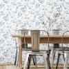 Picture of Lisa Audit Dancing Leaves Peel & Stick Wallpaper - Blue