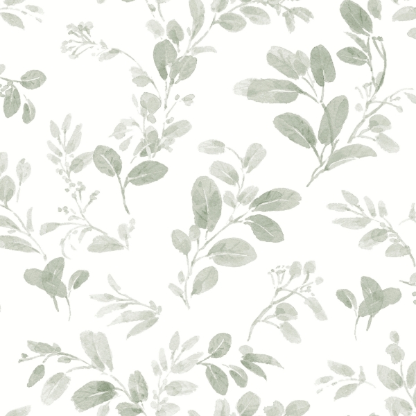 Picture of Lisa Audit Dancing Leaves Peel & Stick Wallpaper - Green