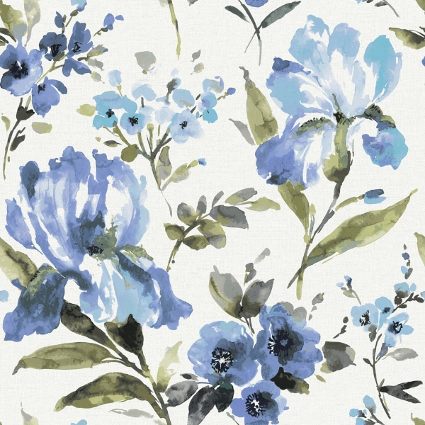 Picture of Iris Peel & Stick Wallpaper - Blue