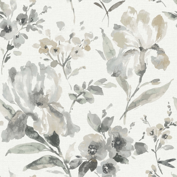 Picture of Iris Peel & Stick Wallpaper - Grey