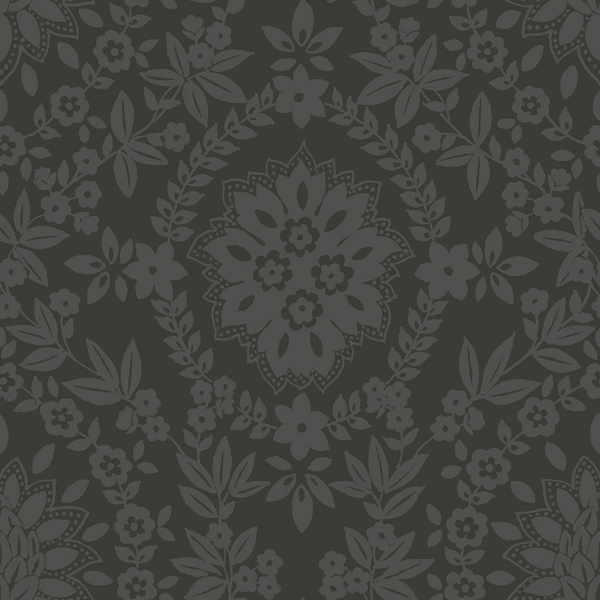 Picture of Boho Baroque Damask Peel & Stick Wallpaper - Black