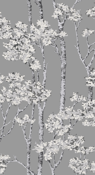 Picture of Birch Grove Peel & Stick Wallpaper - Grey