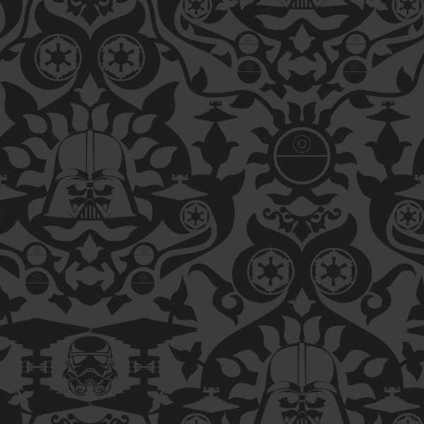 Picture of Star Wars The Dark Side Damask Peel & Stick Wallpaper - Charcoal