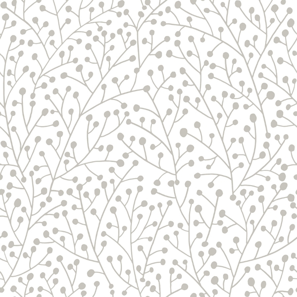 Picture of Cat Coquillette Berry Branches Peel & Stick Wallpaper - Taupe