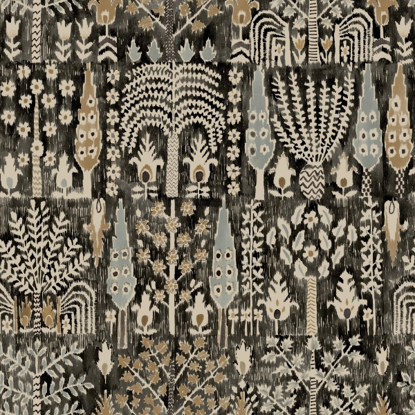 Picture of Persian Ikat Peel & Stick Wallpaper - Black