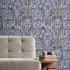 Picture of Persian Ikat Peel & Stick Wallpaper - Blue