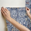 Picture of Persian Ikat Peel & Stick Wallpaper - Blue