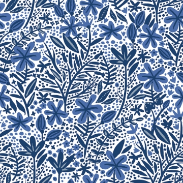 Picture of Cat Coquillette Porcelain Garden Peel & Stick Wallpaper - Blue