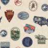 Picture of Jurassic World Badges Peel & Stick Wallpaper - Beige