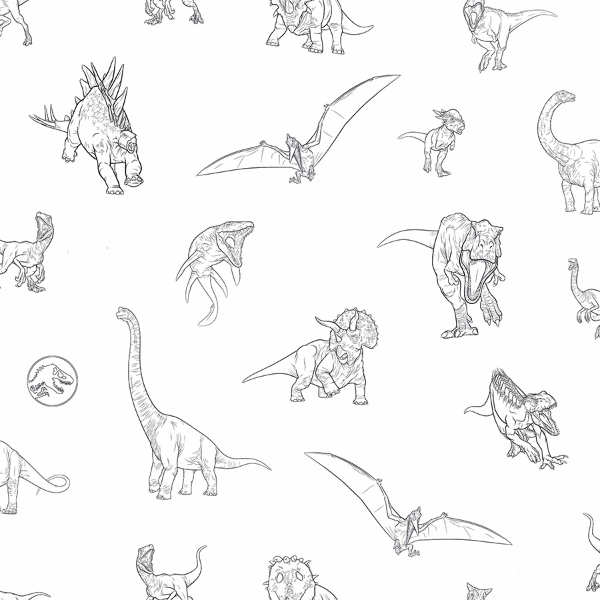 Picture of Jurassic World Dinosaurs Peel & Stick Wallpaper - Black