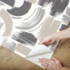 Picture of Modern Brushstrokes Peel & Stick Wallpaper - Grey