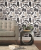 Picture of Modern Brushstrokes Peel & Stick Wallpaper - Grey