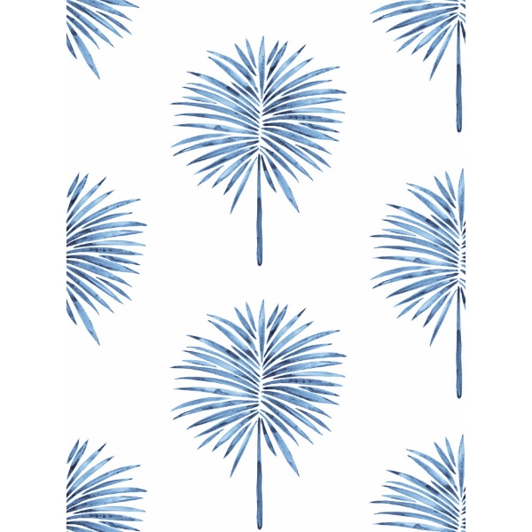 Picture of Cat Coquillette Fun Fronds Peel & Stick Wallpaper - Electric Blue