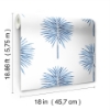 Picture of Cat Coquillette Fun Fronds Peel & Stick Wallpaper - Electric Blue