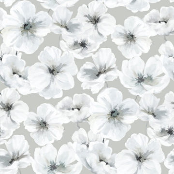 Picture of Tamara Day Hawthorn Blossom Wallpaper - Grey