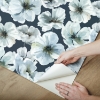 Picture of Tamara Day Hawthorn Blossom Wallpaper - Navy