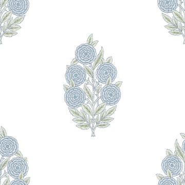 Picture of Tamara Day Dutch Floral Wallpaper - Blue