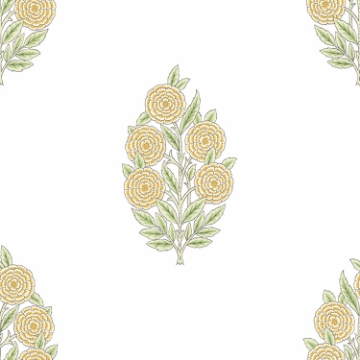 Picture of Tamara Day Dutch Floral Wallpaper - Yellow