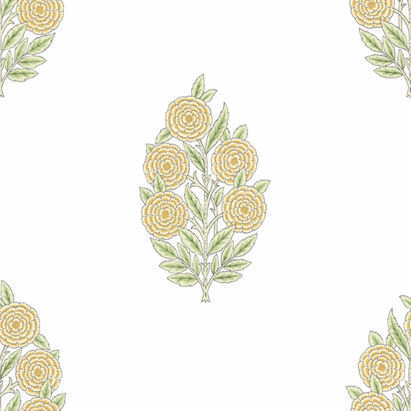 Picture of Tamara Day Dutch Floral Wallpaper - Yellow