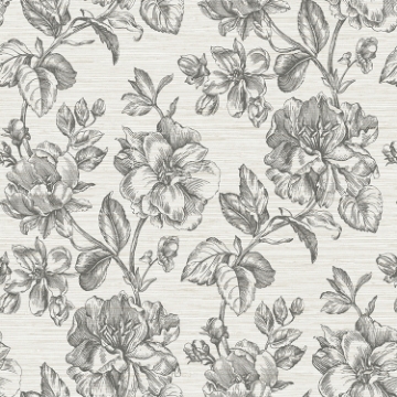 Picture of Tamara Day Flower Girl Wallpaper - Charcoal