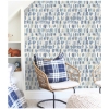 Picture of Tamara Day Watercolor Fountain Wallpaper - Blue