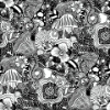 Picture of Mushroom Magic Peel and Stick Wallpaper - Black