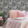 Picture of Mushroom Magic Peel and Stick Wallpaper - Black