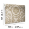 Picture of Boho Baroque Damask Peel & Stick Wallpaper - Taupe & Gold