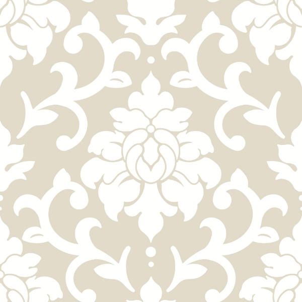 Picture of Damask Peel & Stick Wallpaper - Taupe