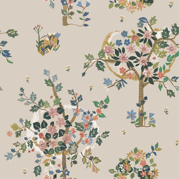 Picture of Flowering Peace Tree Peel & Stick Wallpaper - Taupe