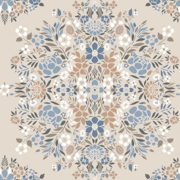 Picture of Medallion Floral Peel & Stick Wallpaper - Taupe