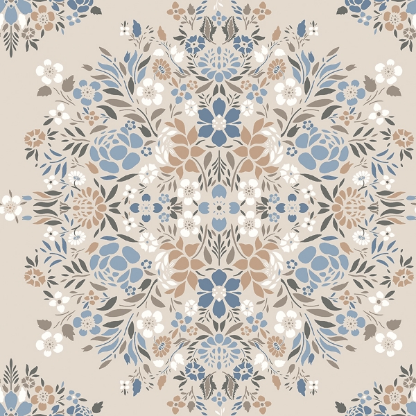 Picture of Medallion Floral Peel & Stick Wallpaper - Taupe