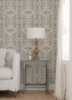 Picture of Medallion Floral Peel & Stick Wallpaper - Taupe