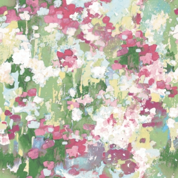 Picture of Waverly Abstract Garden Peel & Stick Wallpaper - Pink