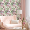 Picture of Waverly Abstract Garden Peel & Stick Wallpaper - Pink