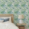 Picture of Waverly Abstract Garden Peel & Stick Wallpaper - Blue