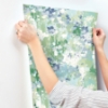 Picture of Waverly Abstract Garden Peel & Stick Wallpaper - Blue