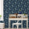 Picture of Waverly Fiona Floral Peel & Stick Wallpaper - Blue