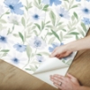 Picture of Clara Jean Flower Market Peel & Stick Wallpaper - Blue/Mint