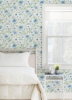 Picture of Clara Jean Flower Market Peel & Stick Wallpaper - Blue/Mint