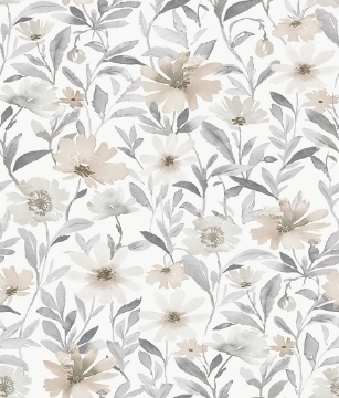 Picture of Clara Jean Flower Market Peel & Stick Wallpaper - Neutral